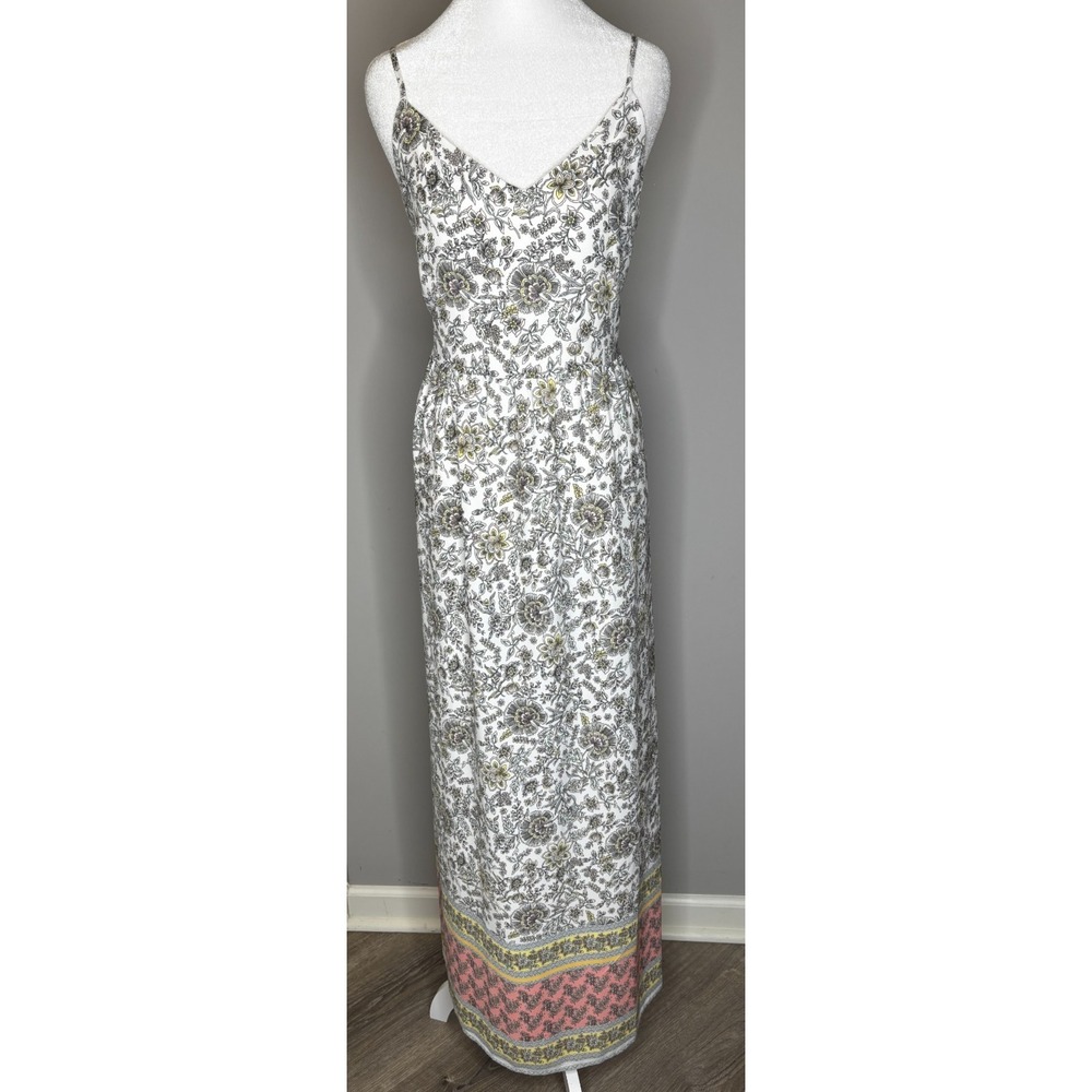 Loft Outlet Maxi Floral V-Neck Strappy Slit Dress Boho Spring Wedding  Sz 10 NEW